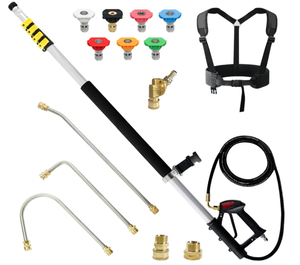 lot 73 image: Janz 24 FT, Aluminum Telescoping Pressure Washer Wand with 2 Pressure Washer Extension Wands