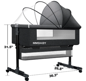 lot 78 image: MMBABY Baby Bassinet Bedside Sleeper Bedside Crib Easy Folding Portable Crib 3 in 1 Travel Baby Bed
