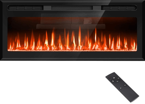 lot 86 image: 43 Mirrored Electric Fireplace Wall Mounted and Recessed, Ultra-Thin Electric Fireplace Inserts