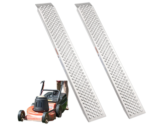 lot 410 image: 63 L x 8.5 W Aluminum Motorcycle Loading Ramps 1 Pair, 880lbs Load Capacity