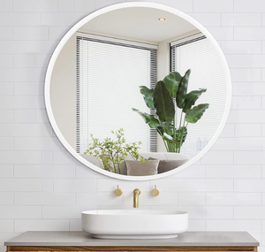 lot 413 image: Arcus Home Round Mirror White Circle Mirror 36 Inch Bathroom Mirror