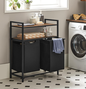 lot 428 image: VASAGLE Laundry Hamper, Laundry Basket, Laundry Sorter with 2 Pull-Out and Removable Bags