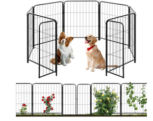 lot 432 image: CEED4U 17.8ft L x 32in H Decorative Garden Fence, 8 Panels Dog Fence