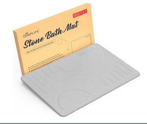 lot 434 image: Graplife Stone Bath Mat Non-Slip Fast-Drying Mat Light Gray 23.5x15