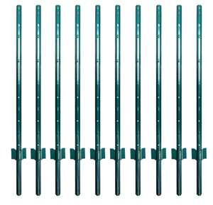lot 583 image: ARIFARO Fence Posts 4 Feet Sturdy Duty Metal Fence Post, Pack of 10
