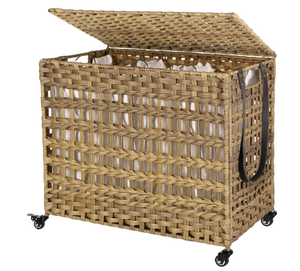 lot 585 image: SONGMICS Laundry Hamper with Wheels & 3 Removable Liner Bags