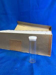 lot 33 image: 72 - Shell Vials - With Polyethylene Closures Twelve Dram - 29 x 94 mm Mercer Glass Works Inc. New York