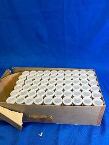 lot 34 image: 60 - Shell Vials - With Polyethylene Closures Twelve Dram - 29 x 94 mm Mercer Glass Works Inc. New York