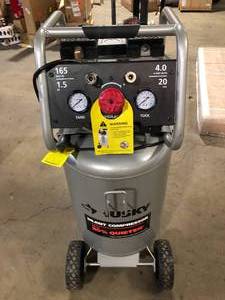 Husky 20 Gal. Vertical Electric-Powered Silent Air Compressor Customer Returns See Pictures
