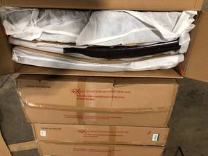 Lot of 3 Noble House Pertica T-stitch Chocolate Brown Leather Dining Chairs (Set of 6)Customer Returns See Pictures