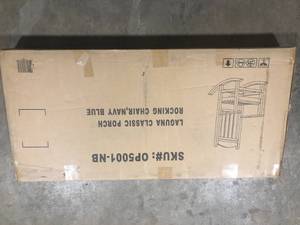 WESTIN OUTDOOR Kenly Navy Blue Classic Plastic Outdoor Rocking Chair    Customer Returns See Pictures