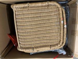 Spinnaker Black Faux Rattan Outdoor Dining Chair in Light Brown (2-Pack) by Noble House Customer Returns See Pictures