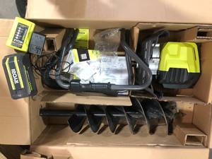 RYOBI 40V HP Brushless Cordless Earth Auger with 8 in. Bit with 4.0 Ah Battery and Charger  Customer Returns See Pictures