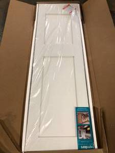 eightdoors 24 in. x 80 in. x 1-34 in. 2-Panel Shaker Solid Core White Primed Pine Wood Interior Door Slab   Customer Returns See Pictures