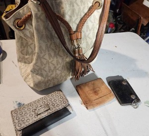 lot 19 image: Michael Kors Hand Bag, Coach Wallet, and Leather Wallet