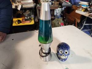 lot 27 image: Lava Lamp and Decorative Skull - Lamp Not Tested