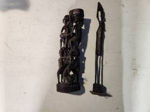 lot 46 image: Kenyan Hand Carved Wood Art Sculptures