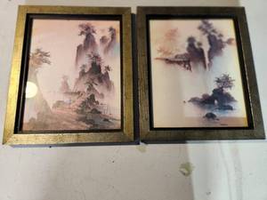 lot 77 image: Framed Asian Art 8x10