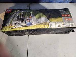 lot 120 image: 6 Person Dome Tent, Two Inflatable Snow Tubes and Carrying Case, Twin Size Inflatable Air Mattress, Extra Pump, and Lantern,