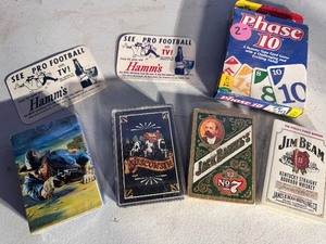 lot 112 image: Variety of Game Cards and Vintage Hamms Cardboard Coasters