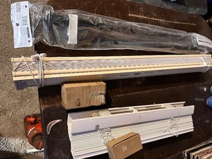 lot 142 image: New Curtain Rod Holder, And Two Window Blinds - 34.5 and 22