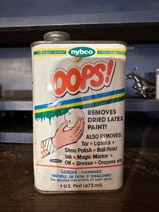 lot 177 image: Vintage 1970s Metal Can Oops Paint Removal