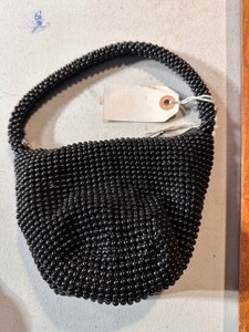 lot 194 image: Mini Black Beaded Purse Evening Bag