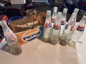lot 290 image: Lot of Vintage Pepsi Bottles 8 Total