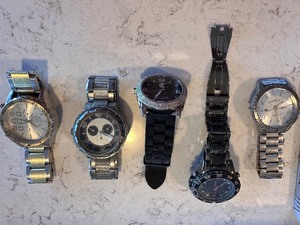 lot 336 image: 5 Mens Wrist Watches - 2 US Polo Assoc, No Name, Geneva, Eclipse