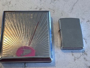 lot 233 image: Retro Art Deco Cigarette Holder and Zippo Lighter