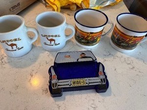 lot 240 image: Variety of Collector Camel Mugs and 1990s Joe Cool Ashtray
