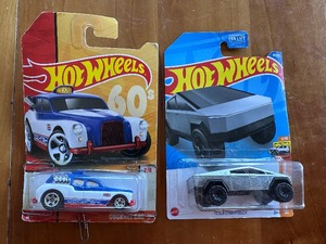 lot 277 image: Hot Wheels 60s Throwback Cockney and Tesla Cyber Truck