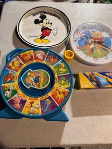 lot 109 image: Variety of Vintage Toys, Plate and Clock