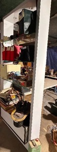 lot 82 image: White Display Shelves with LED Lights and Glass Shelves  - Items on Shelves not Included