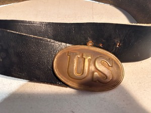 lot 365 image: US Civil War Era Vest Belt with Brass Buckle