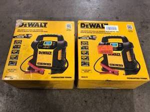 lot 2 image: Lot of 2 DEWALT 1600 Peak Amp Jump Starter with Digital Compressor and USB Power Bank Customer Returns See Pictures