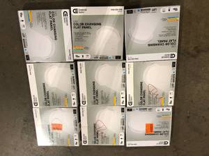 lot 3 image: Lot of Commercial Electric 11 in. 12.5-Watt Dimmable White Integrated LED Edge-Lit Round Flat Panel Flush Mount Ceiling Light Color Changing Customer Returns See Pictures