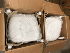 lot 36 image: Poly and Bark Isla White Dining Chair (Set of 4) Costumer Returns See Pics