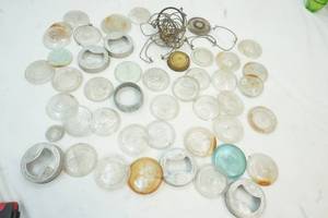 lot 235 image: Vintage Glass lids & Wire Bails