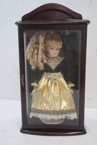 lot 288 image: Doll & In Wooden Shadow Box or Hang on the wall
