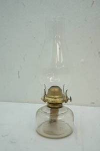 lot 319 image: Glass Oil Lamp with Chimney