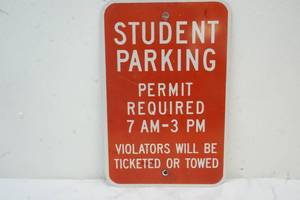lot 358 image: Student Parking Sign