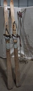 lot 376 image: vintage wood snow skis