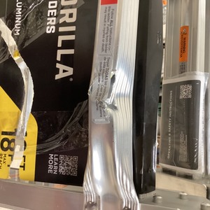 lot 70 image: Gorrilla Ladders 18 ft. Reach MPXA Aluminum Multi-Position Ladder with Tool Hangers, 300 lbs. Load Capacity - Unused Shipping Damage