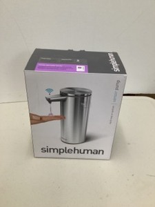 lot 62 image: New Simplehuman Rechargeable Sensor Soap Dispenser - Brushed Nickel Finish