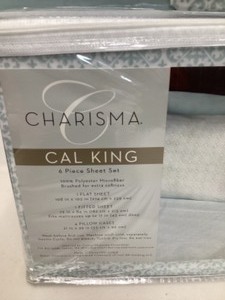 lot 126 image: New Cal  California King Charisma 6 Piece Microfiber Sheet Set - 6 Piece
