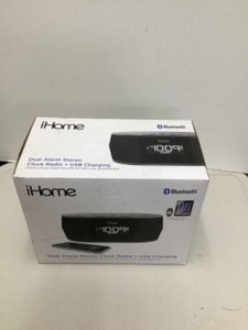 lot 167 image: iHome iBT38 Bluetooth Stereo Dual Alarm FM Clock Radio With USB Charging and Speakerphone