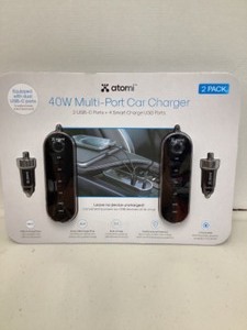 lot 168 image: Atomi 40W 12V USB Charger 2 Pack