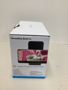 lot 157 image: Ubio Labs 2-in-1 Wireless Charging Stand, Black - Like New Open Box