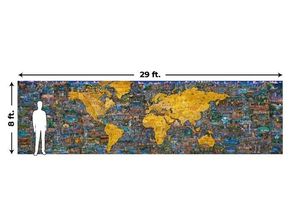 lot 14 image: What A Wonderful World - The Worlds Largest Puzzle by Dowdle 8 Feet Tall x 29 Feet Long - 60,000 Pieces - Like New - Retail $749.99